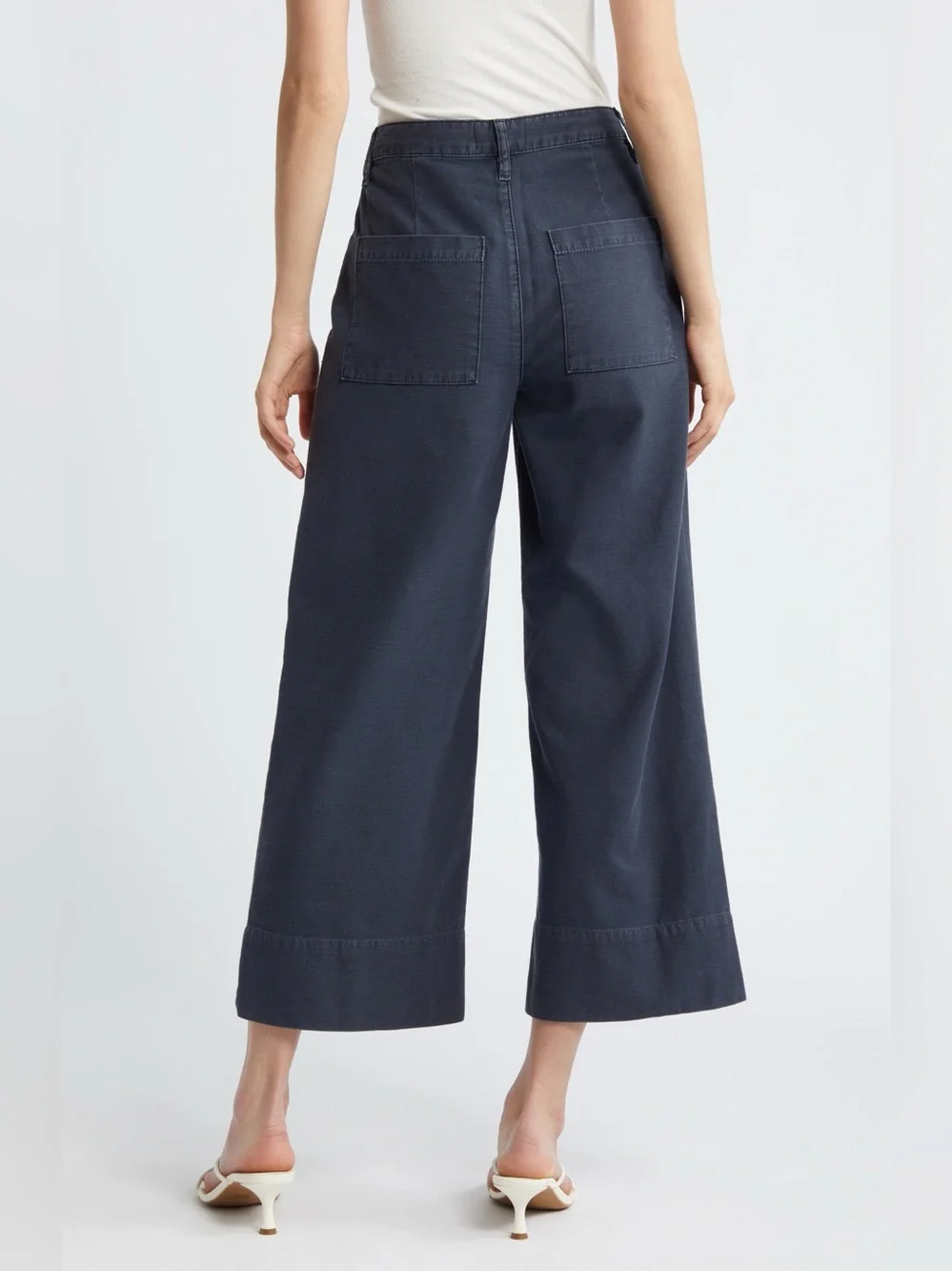 NWT Frame The 70s Cotton-Canvas Wide-Leg Pants, Size 33 - Picture 6 of 13